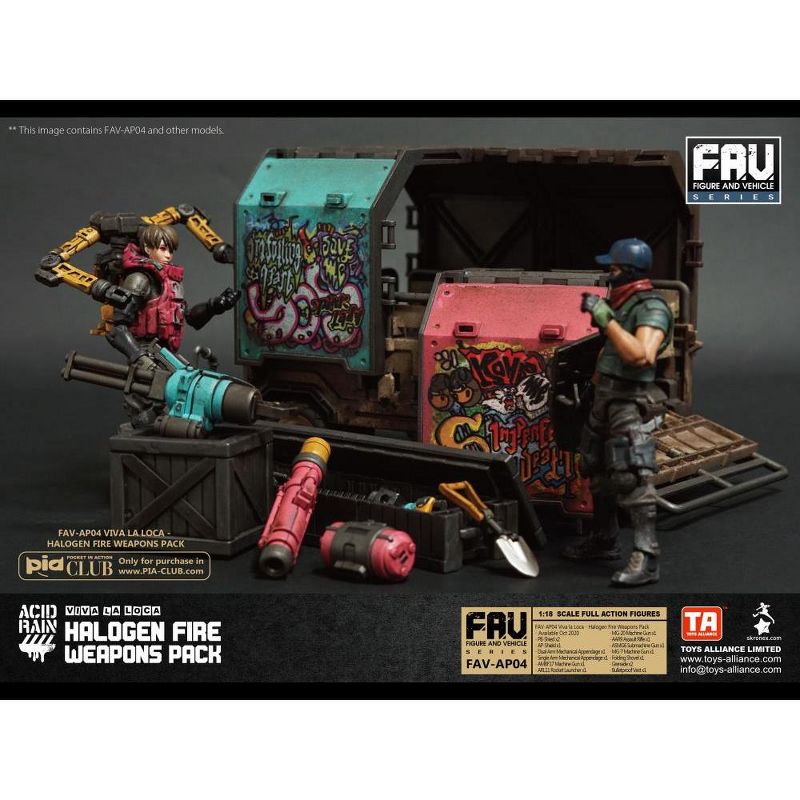 FAV-AP04 Halogen Fire Weapons Pack Viva La Loca 1:18 Scale | Acid Rain Fav Action figure accessories