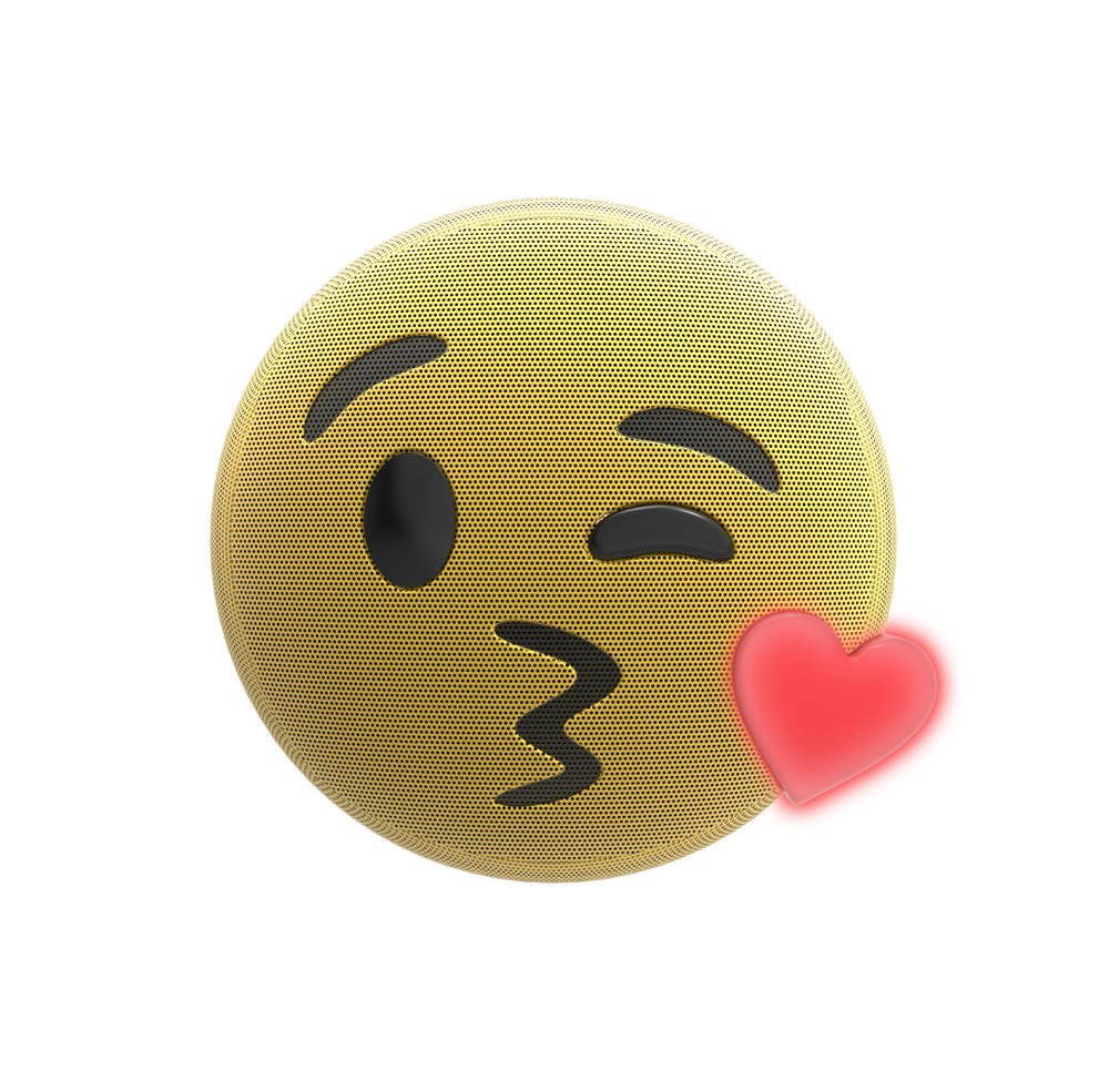 JAMOJI Kiss Wireless Bluetooth Speaker - LED Lights, 6 Hour Playtime, Integrated Mic for Use as Speaker Phone, 30 ft range, HX-PEM07