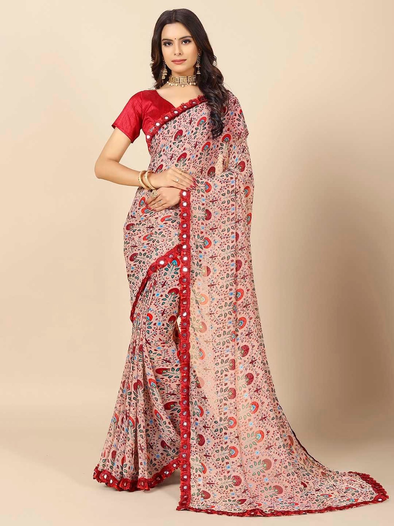 Rangita Multicolor Printed Saree With Blouse