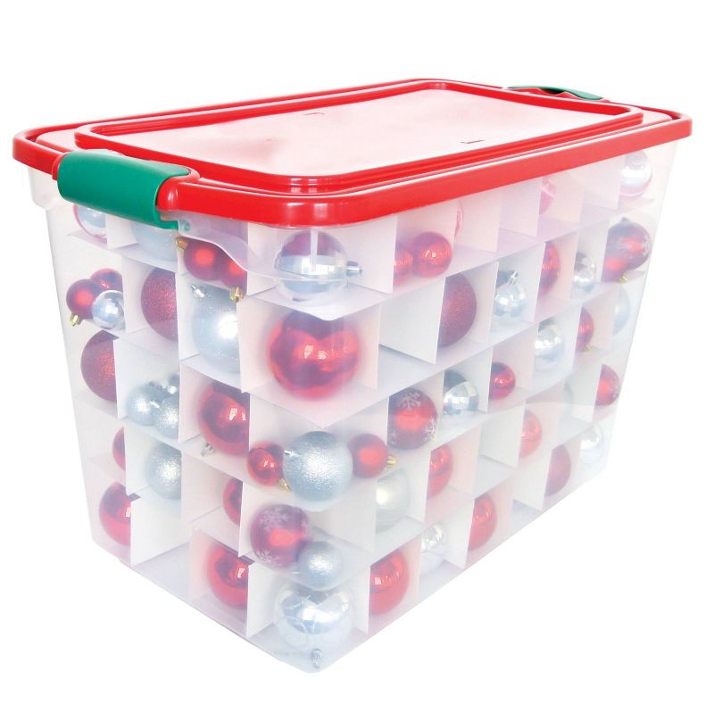 Homz 2pk 112qt Latching 140ct Ornament Storage