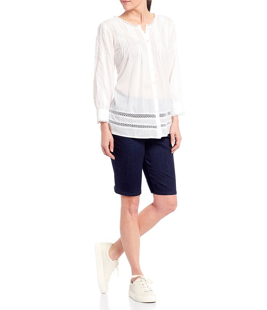 Westbound Petite Size the PARK AVE fit Indigo Skimmer Shorts