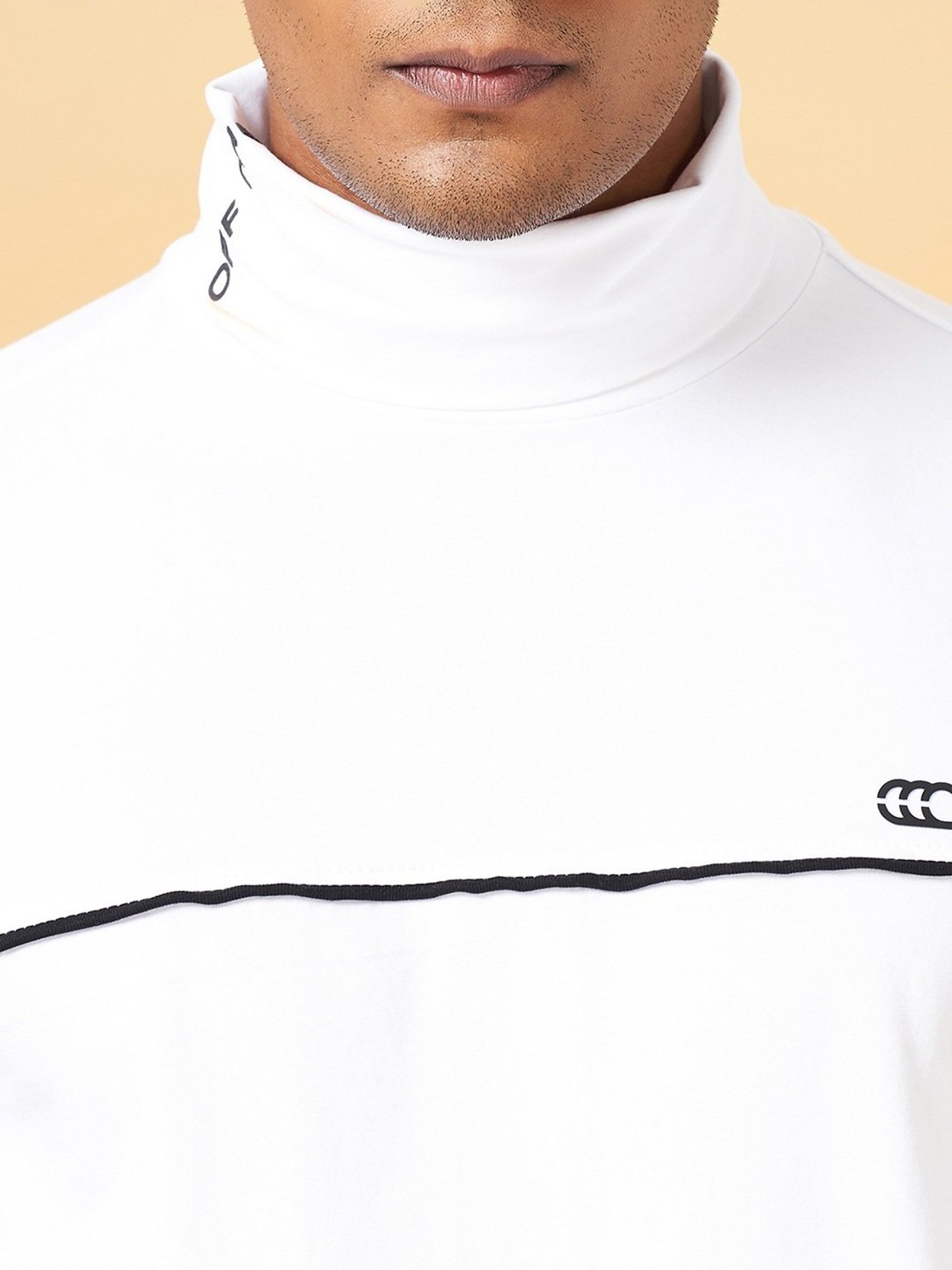 Ajile by Pantaloons White Cotton Slim Fit T-Shirt