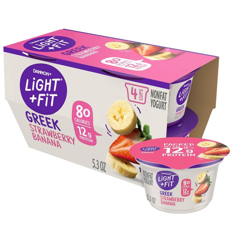 Dannon Light and Fit Strawberry Banana Flavored Greek Yogurt - 4ct/5.3oz