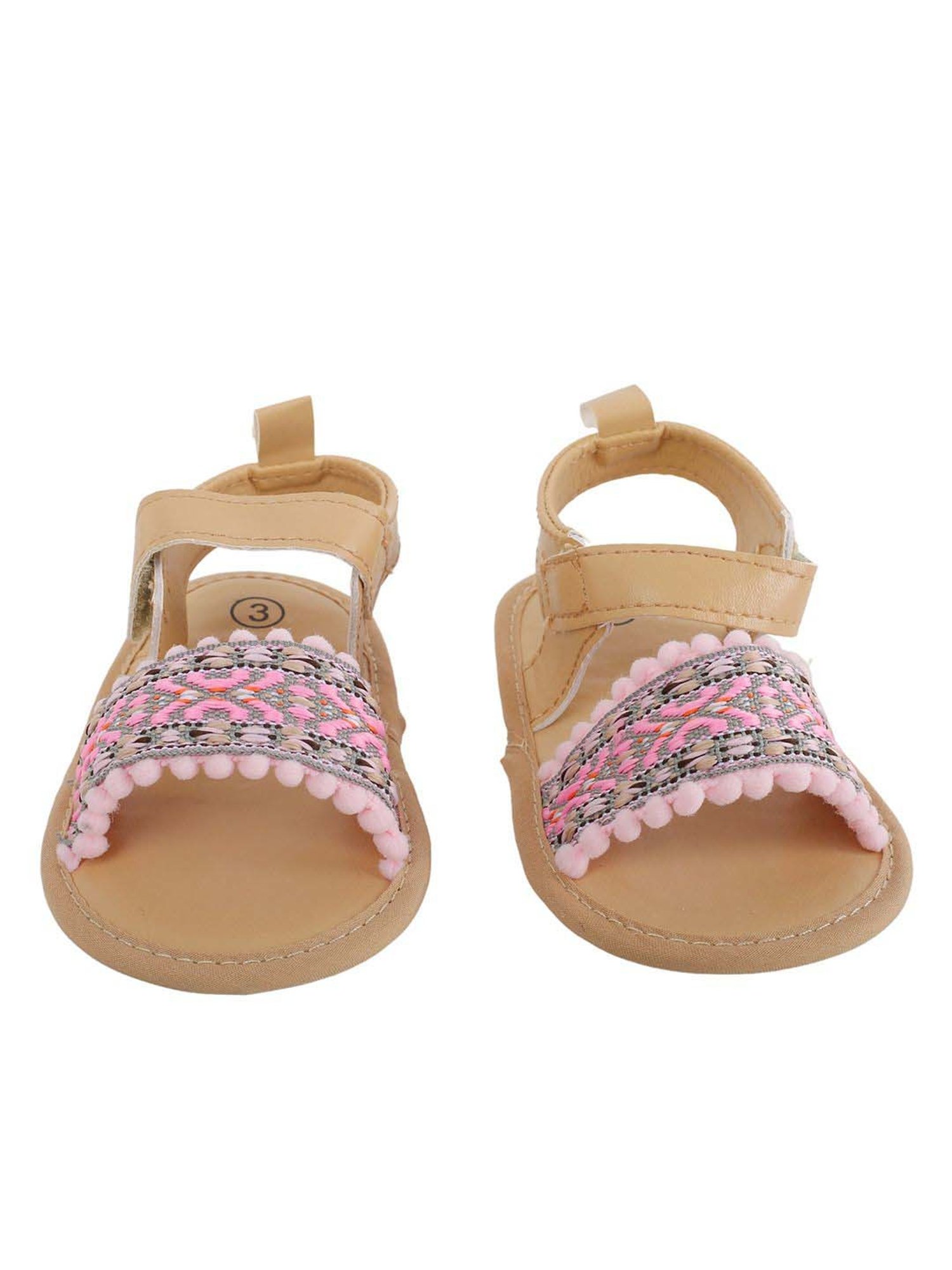 Baby Moo Kids Beige & Pink Casual Sandals