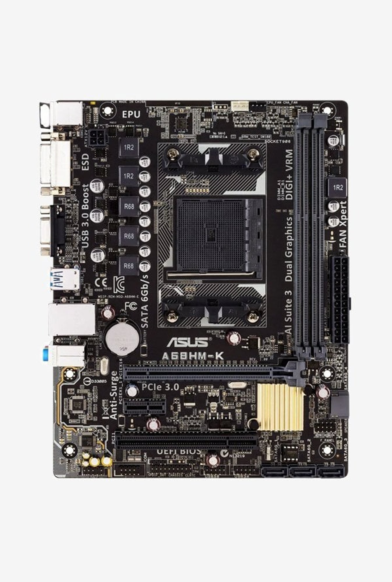 Asus A68HM-K AMD A68H FCH Chipset Motherboard (Black)