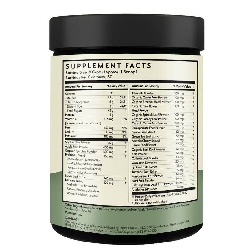 Terra Origin Greens Superfoods - Coffee - 8.47oz
