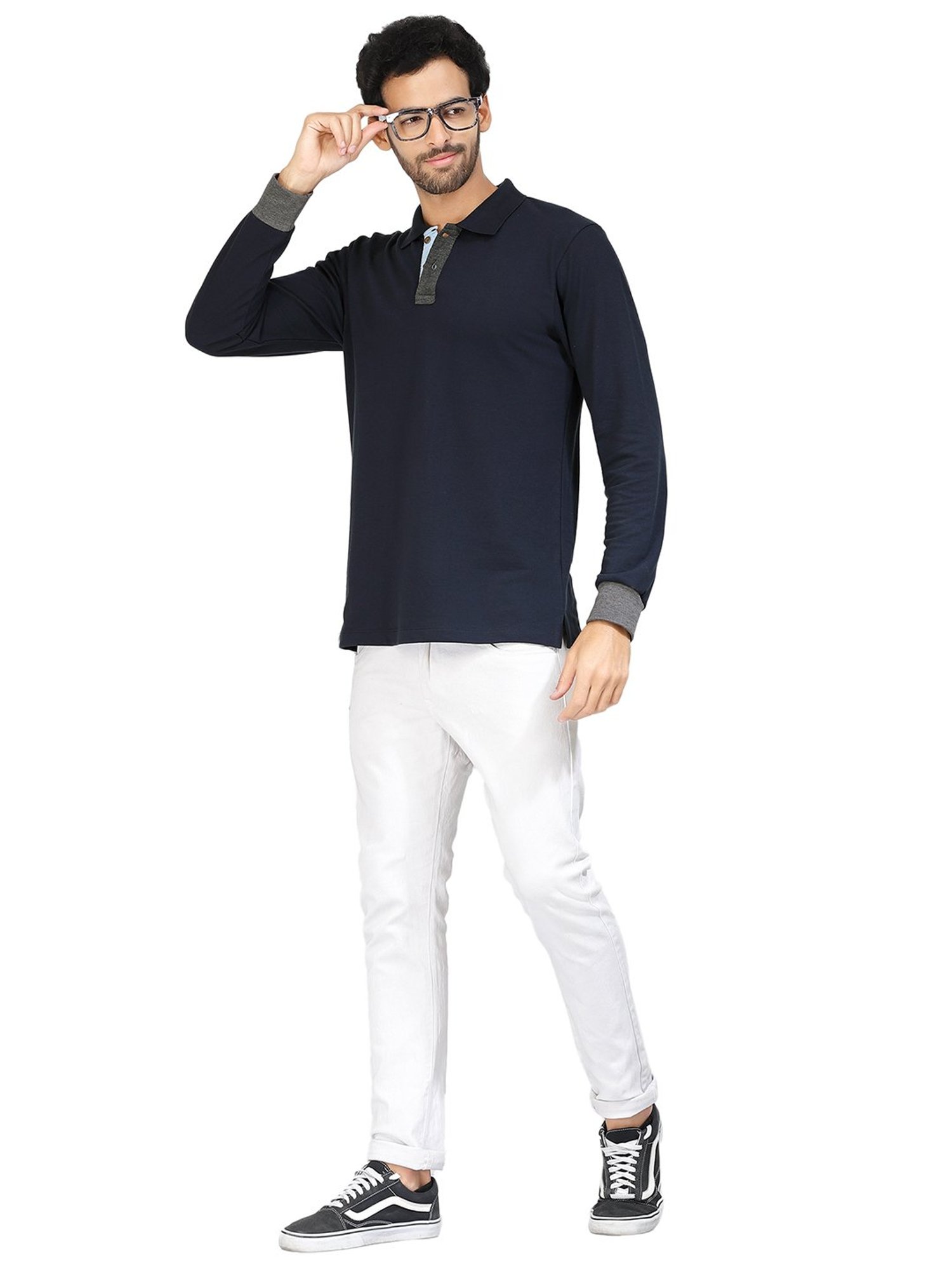 Kalt Navy Regular Fit Polo T-Shirt
