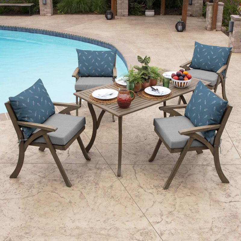 Arden Selections Outdoor Pillow Back Blue Ditsy Floral