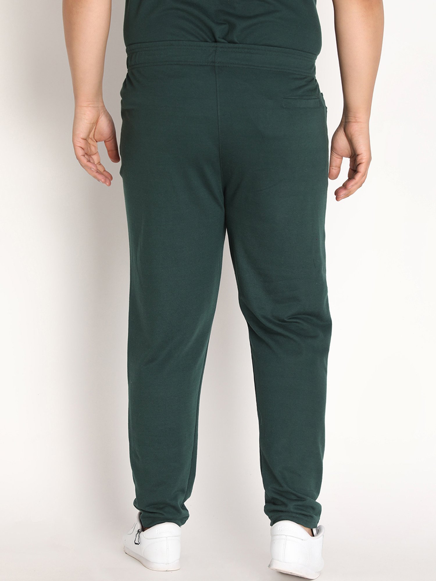 Chkokko Bottle Green Cotton Relaxed Fit Trackpants