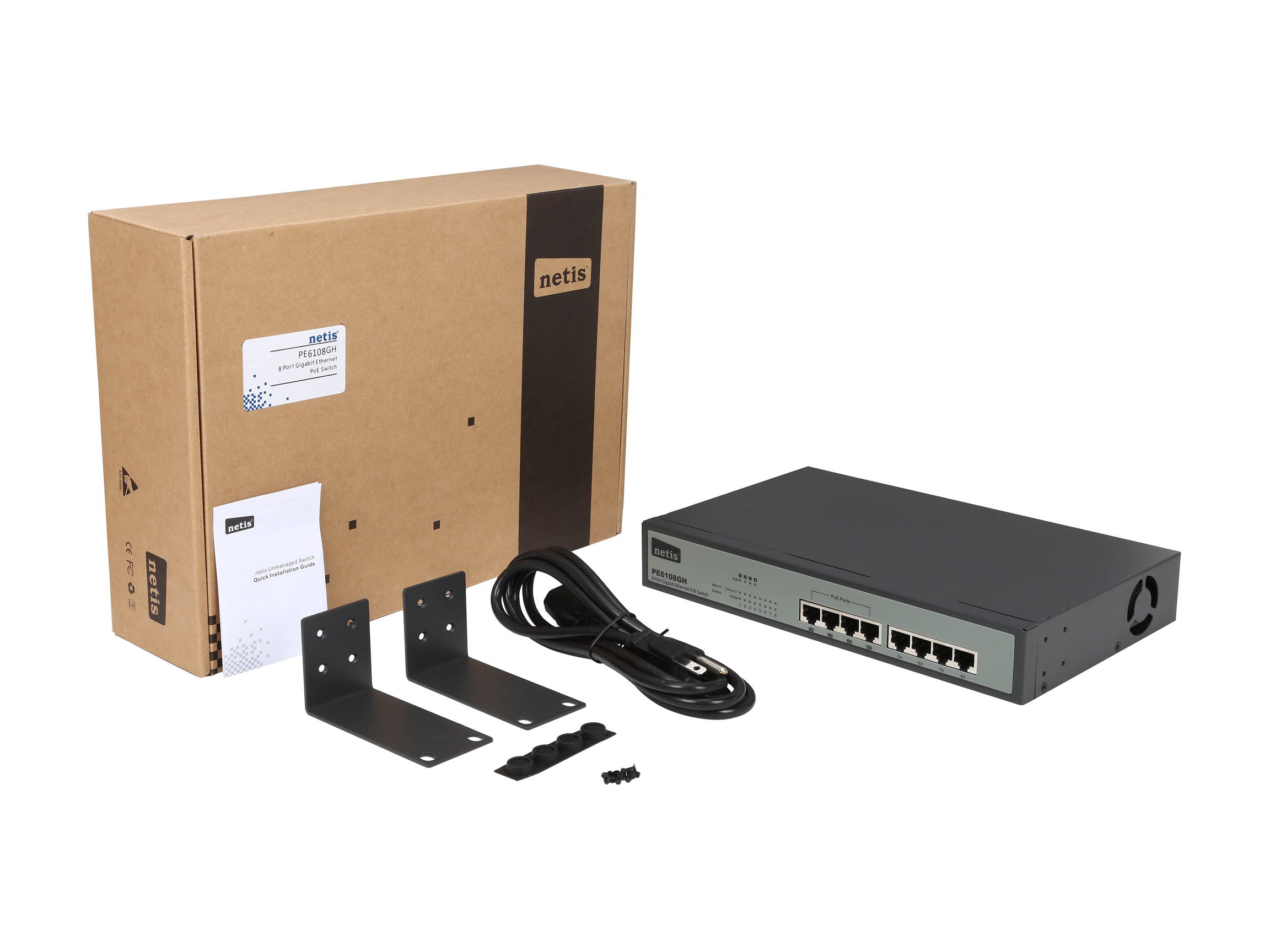 NETIS PE6108GH 8 Port Gigabit Ethernet PoE Switch/4 Port PoE/802.3at/af