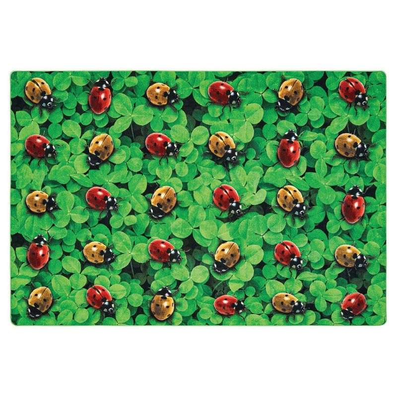 6'x9' Rectangle Indoor and Outdoor Woven Ladybug Nylon Accent Rug Multicolored - Carpets For Kids