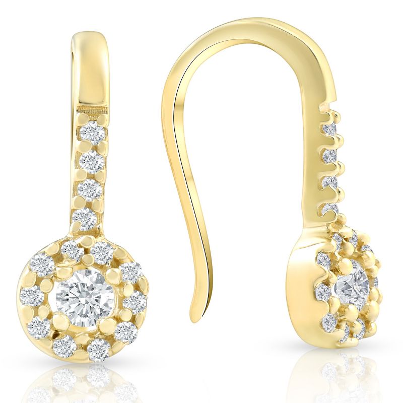 Pompeii3 Certified Diamond Earrings Yellow Gold