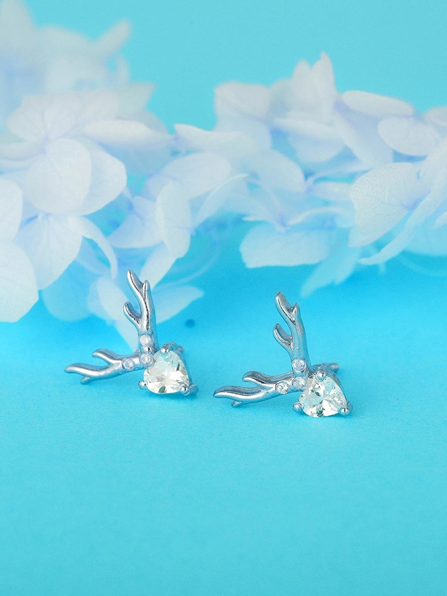 GIVA 92.5 Sterling Silver Deer Heart Earrings for Women