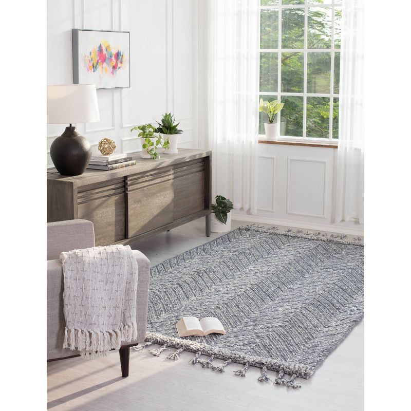 5'x8' Petra Area Rug Blue/Gray/Ivory - Anji Mountain