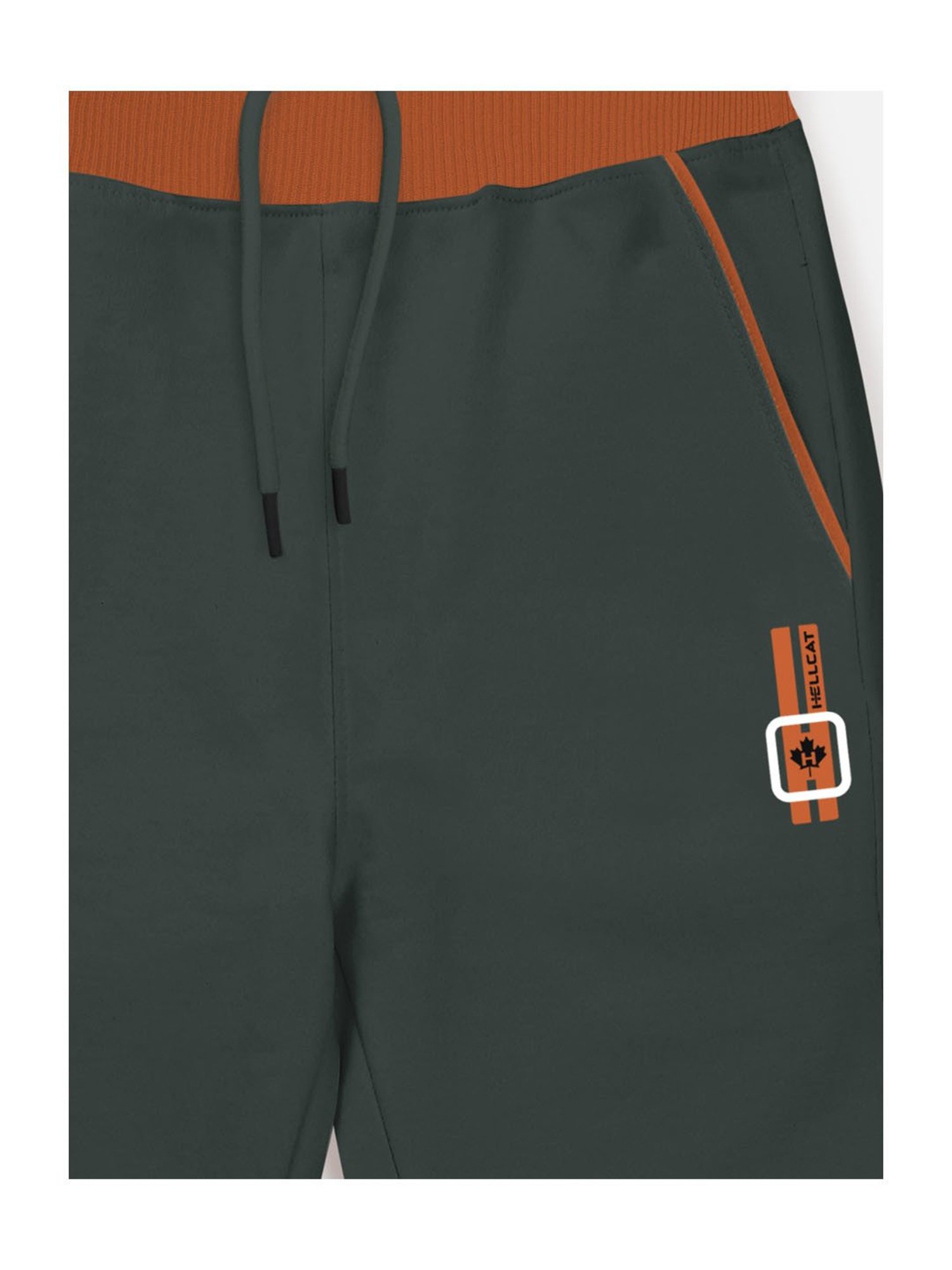 HELLCAT Dark Grey & Orange Solid Trackpants (Pack Of 2)
