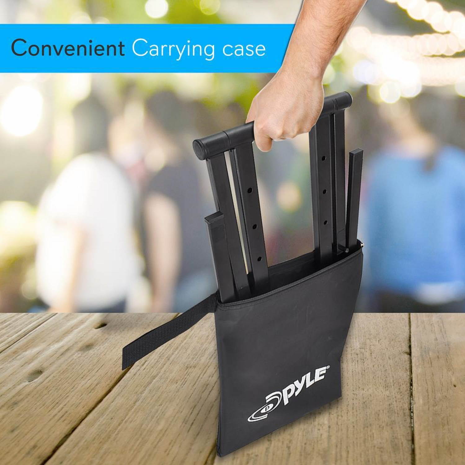 Pyle Universal Portable Foldable Professional DJ Laptop Stand with Tray (2 Pack)