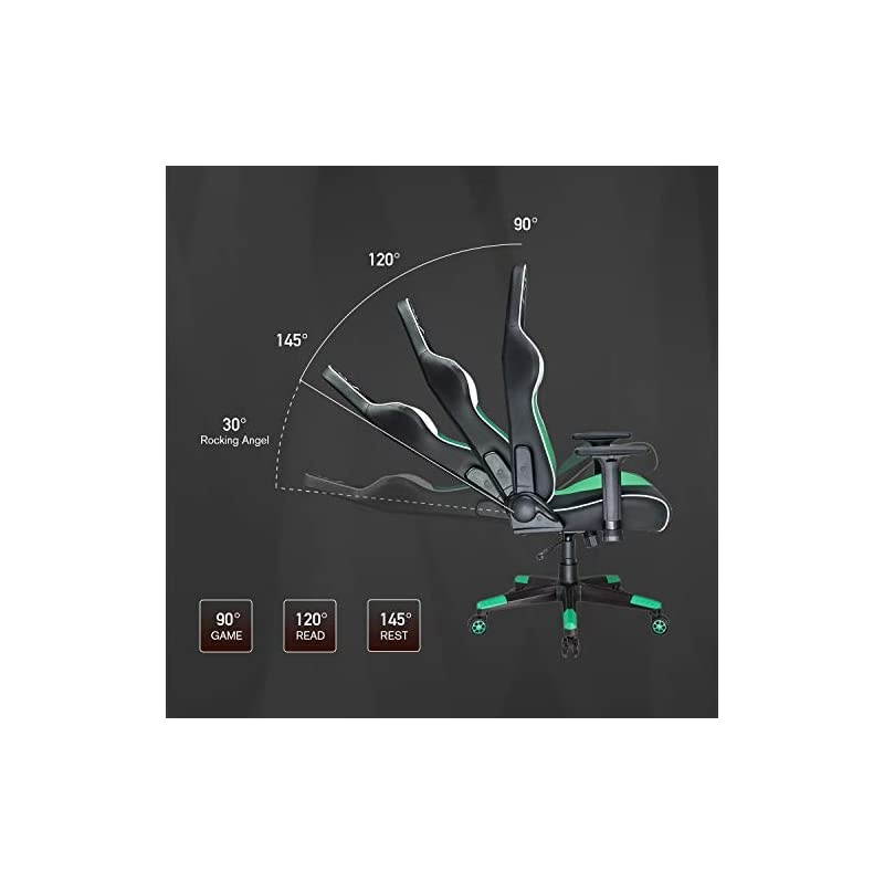 Gaming Chair GP Series- Professional & Textured- Gaming/Streaming - Long time Sitting- Inspired by Racing car- Ergonomic Design- Rocking Function (Blue)