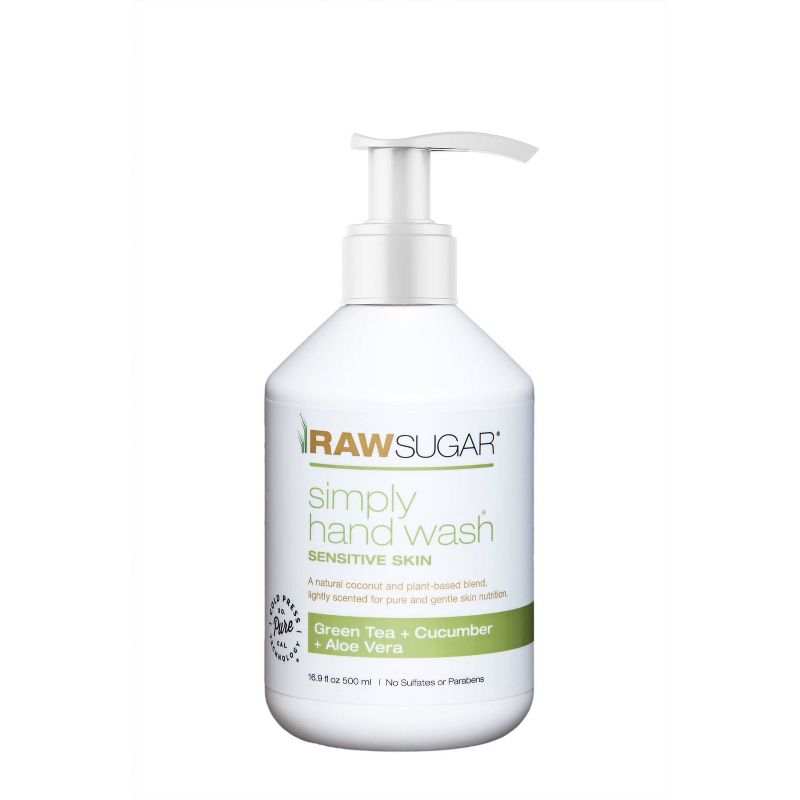 Raw Sugar Simply Hand Wash Sensitive Skin Green Tea + Cucumber + Aloe - 16.9 fl oz