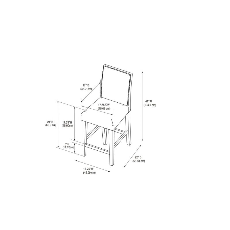 24" Stewart Upholstered Counter Height Barstool - Glitz White - Linon