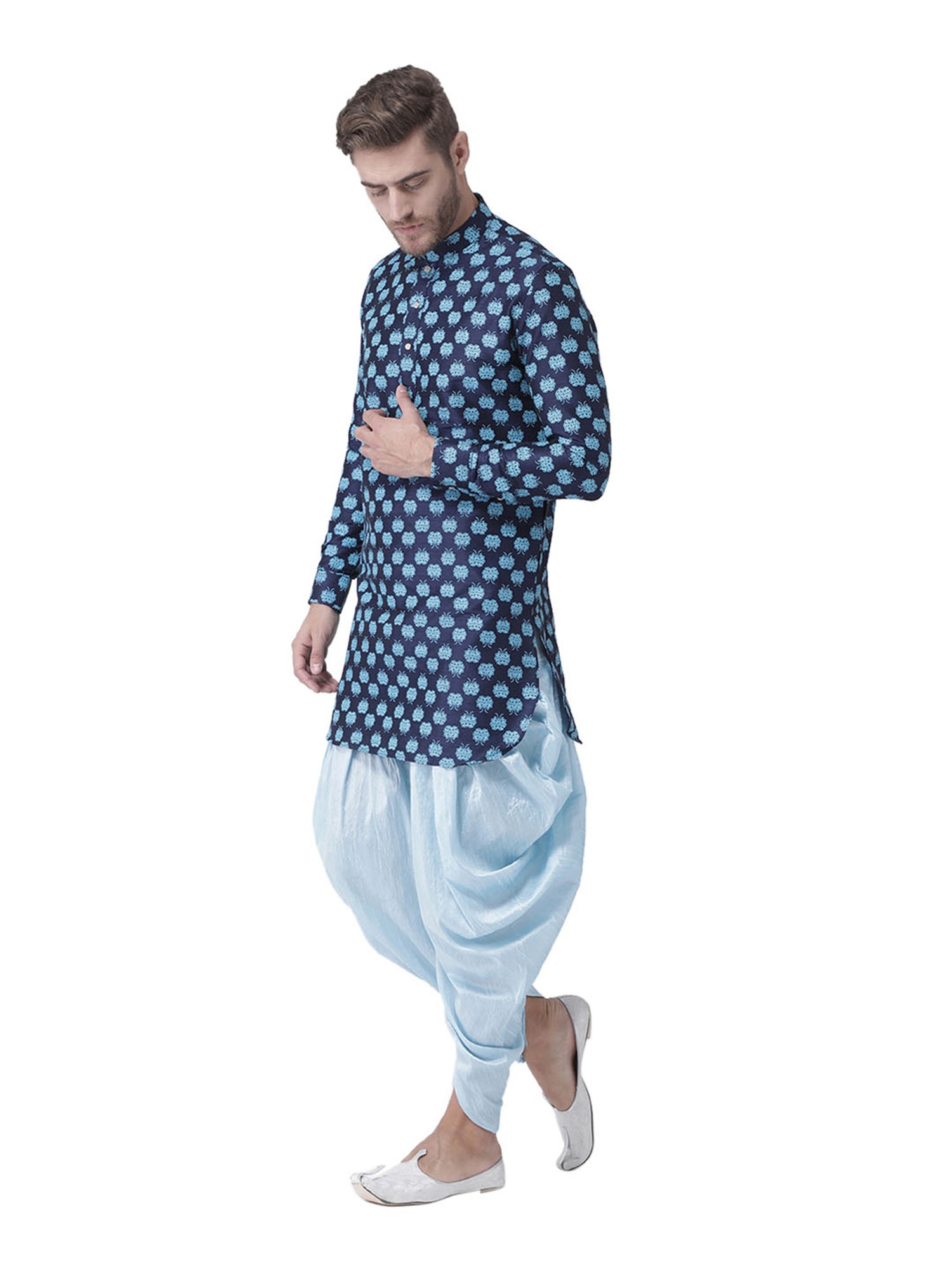 Deyann Navy Full Sleeves Printed Kurta Set