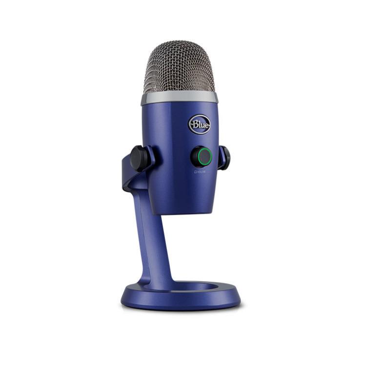 Blue Yeti Nano USB Mic (Vivid Blue) with Headphones and Knox Gear Pop Filter
