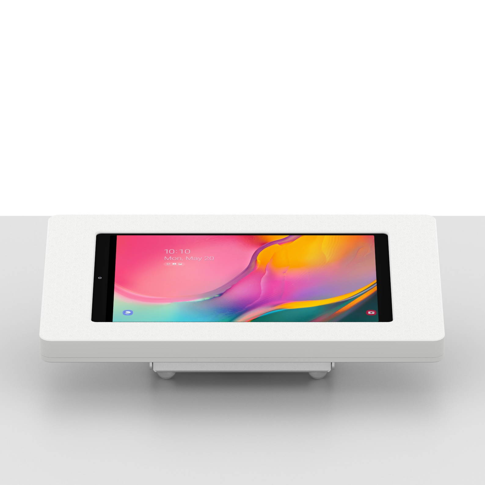 VidaMount White Enclosure and Fixed Tilted 15&deg; Desk / Surface Mount [Bundle] compatible with Samsung Galaxy Tab A 10.1 (2019)