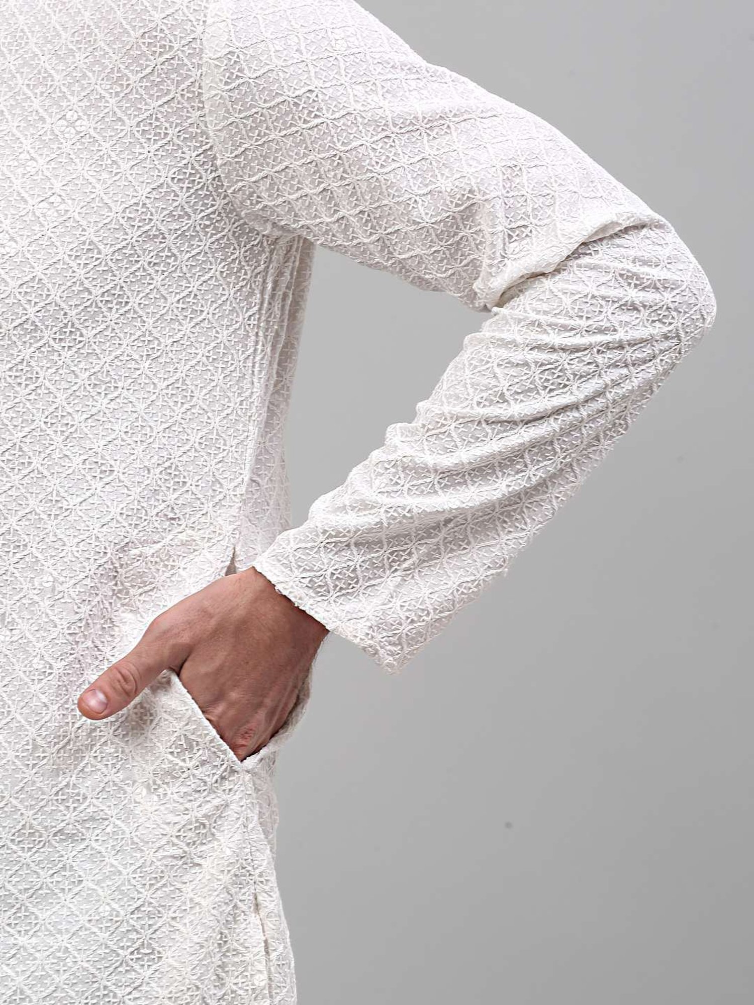 Jompers White Regular Fit Embroidered Kurta Bottom Set