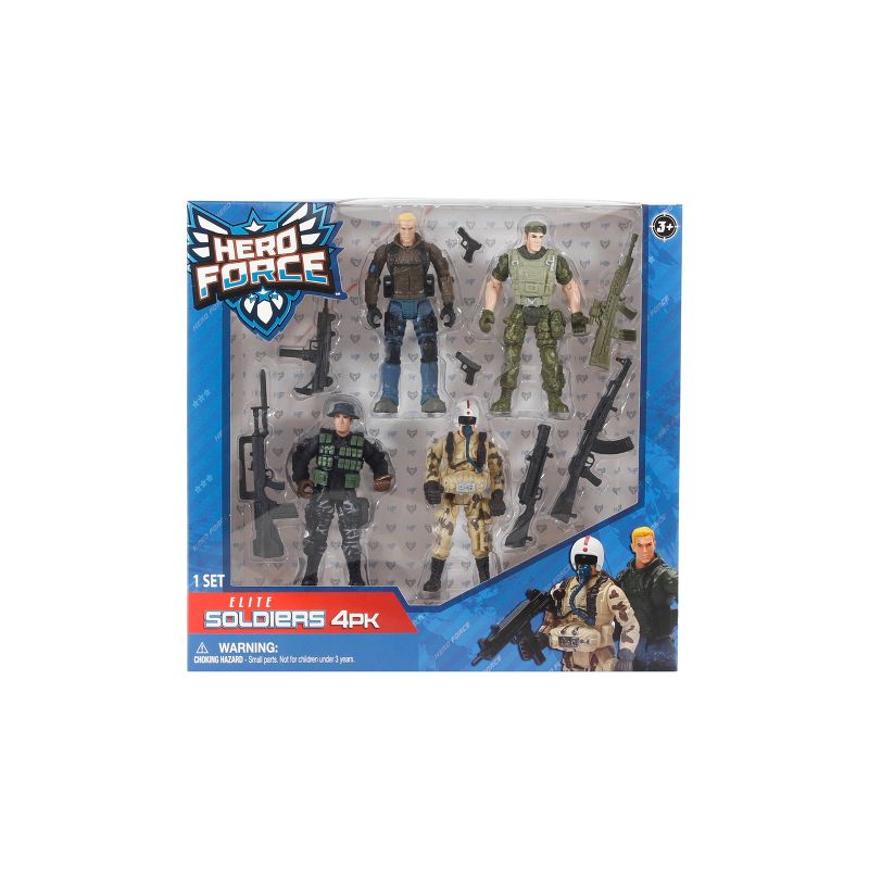 Hero Force Heroes Elite Soldier Action Figures 4pk