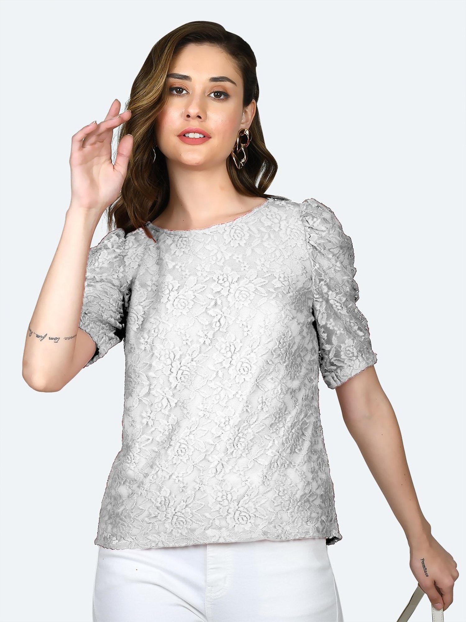 Zink London White Lace Top