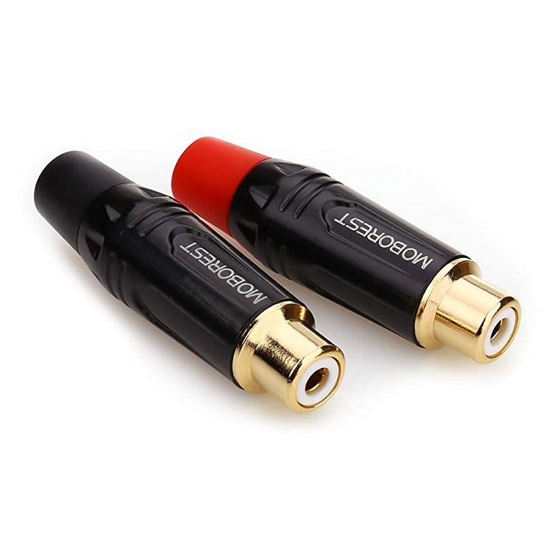 RCA Female Plug Adapter Audio Phono Gold Plated Solder 24K Gold Speaker Plugs RCA Jack Cable Connector Adapter RCA Female2pack