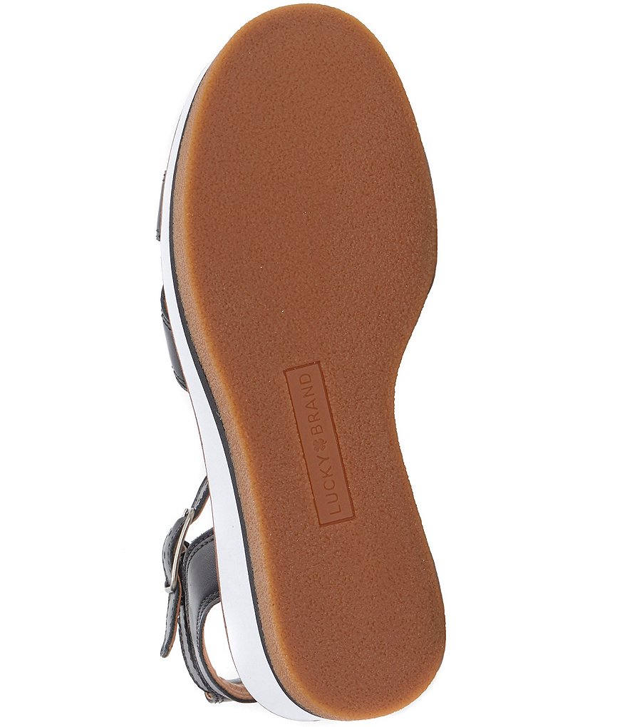 Lucky Brand Tarhi Leather Ankle Strap Wedge Sandals