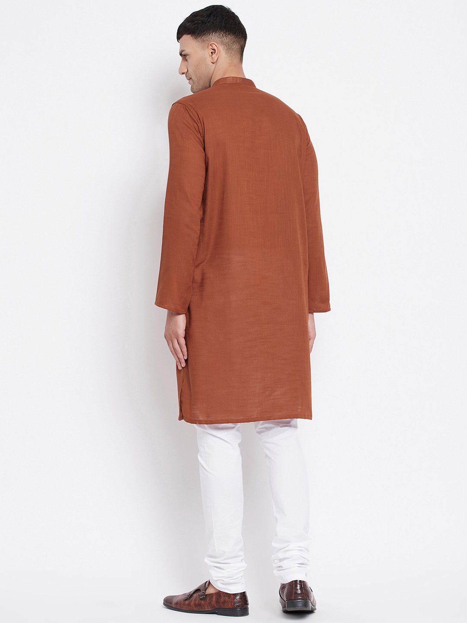 Even Brown Mandarin Collar Kurta
