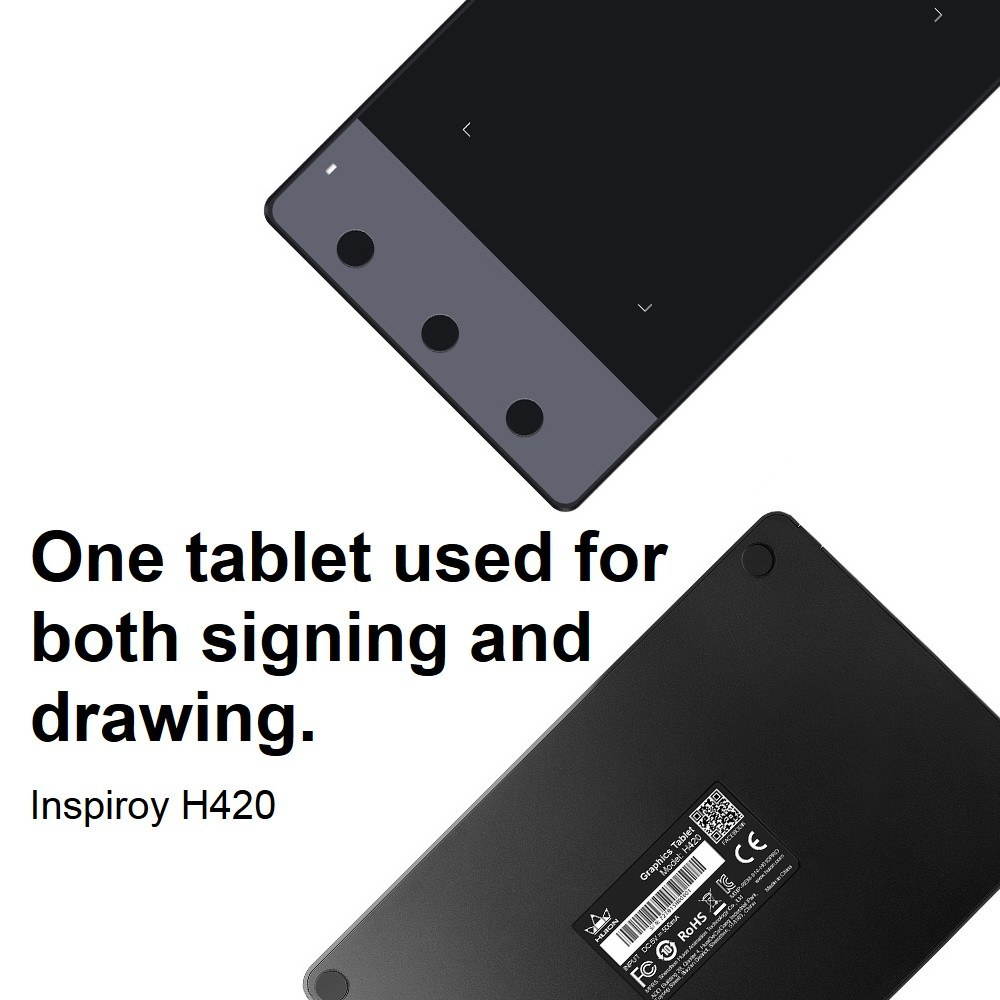 H420 Professional Graphics Drawing Tablet with 3 Shortcut Keys 2048 Levels Pressure Sensitivity 4000LPI Pen Resolution