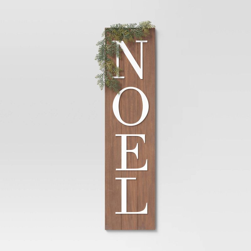 10" x 40" Noel Wood Sign Panels Brown - Threshold™