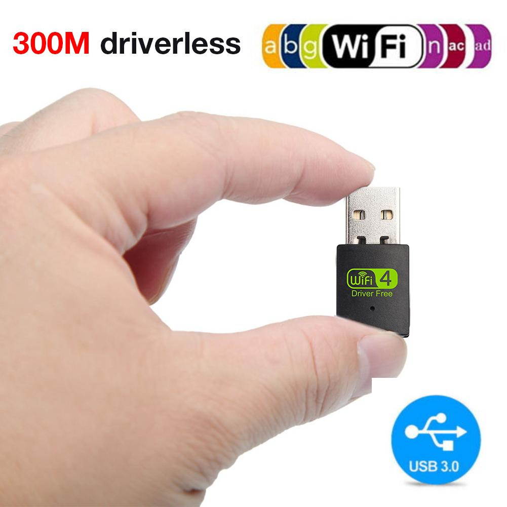 1 pcs 300Mbps Wifi Adapter Driverless Wireless Receiver Network Card USB Wireless WiFi Transmitter Mini Signal Receiver