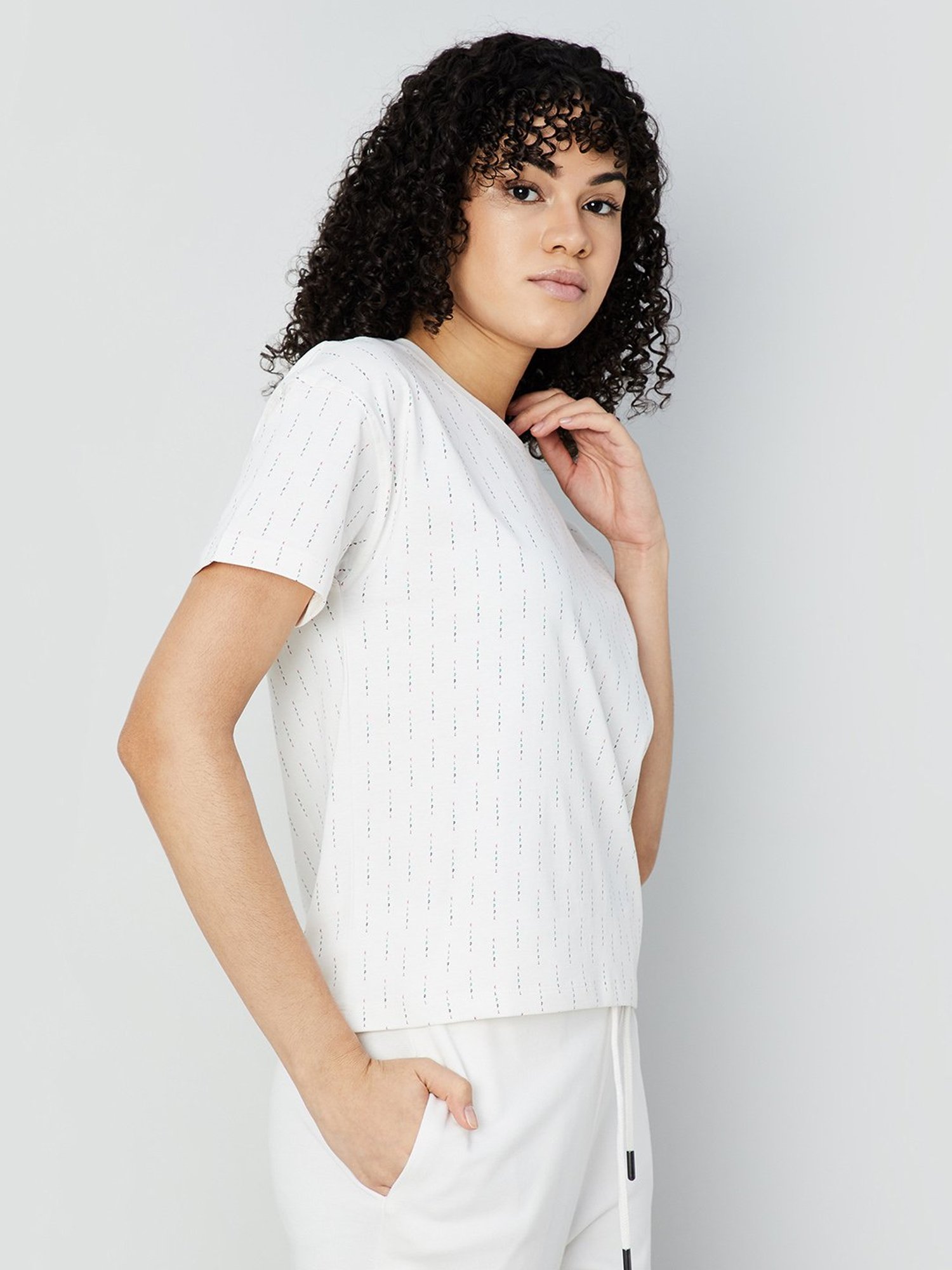 KAPPA White Cotton Printed T-Shirt