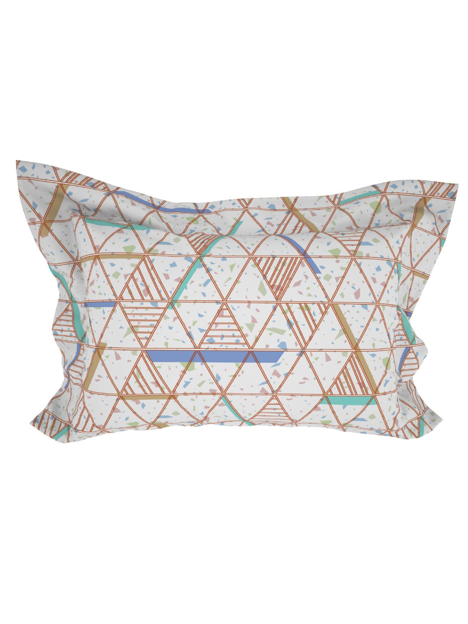 Welspun Adore Geometric White 105 TC Microfiber Double Bedsheet with 2 Pillow Covers