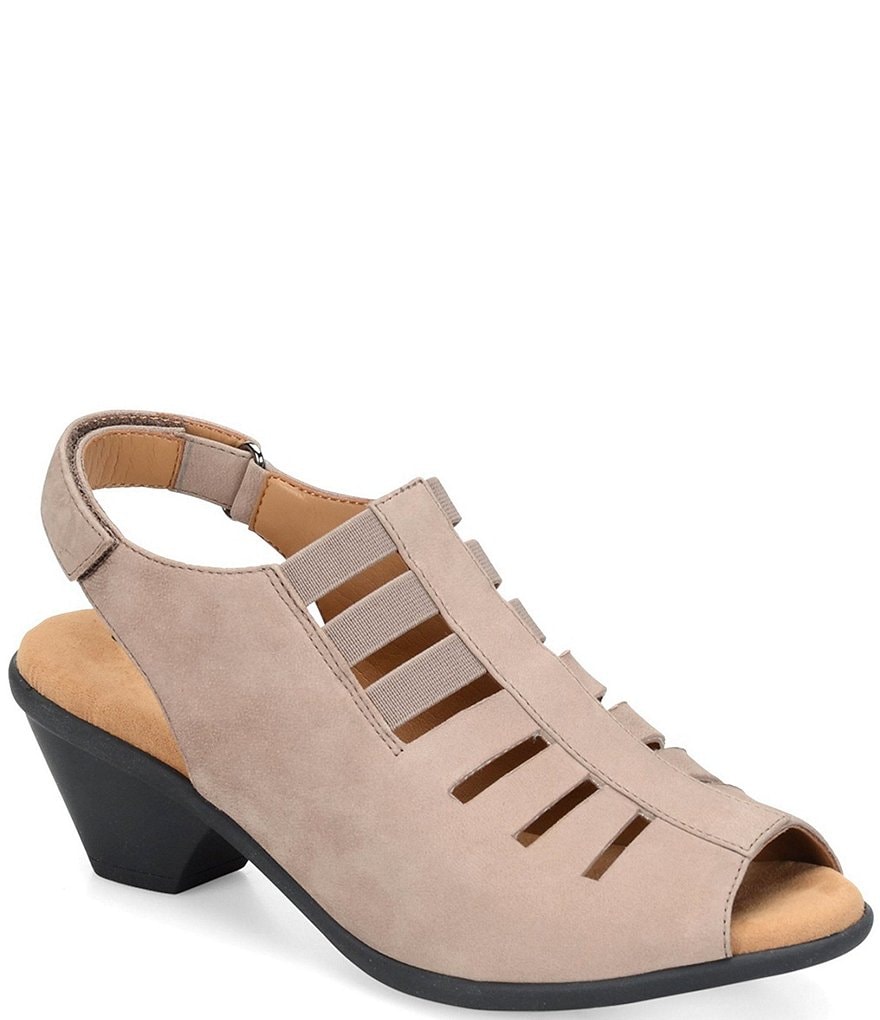 Comfortiva Faye Suede Slingback Peep Toe Mules