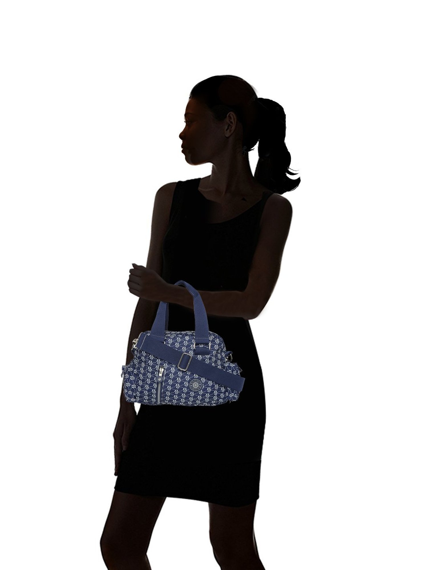 Baomi Blue Printed Medium Handbag