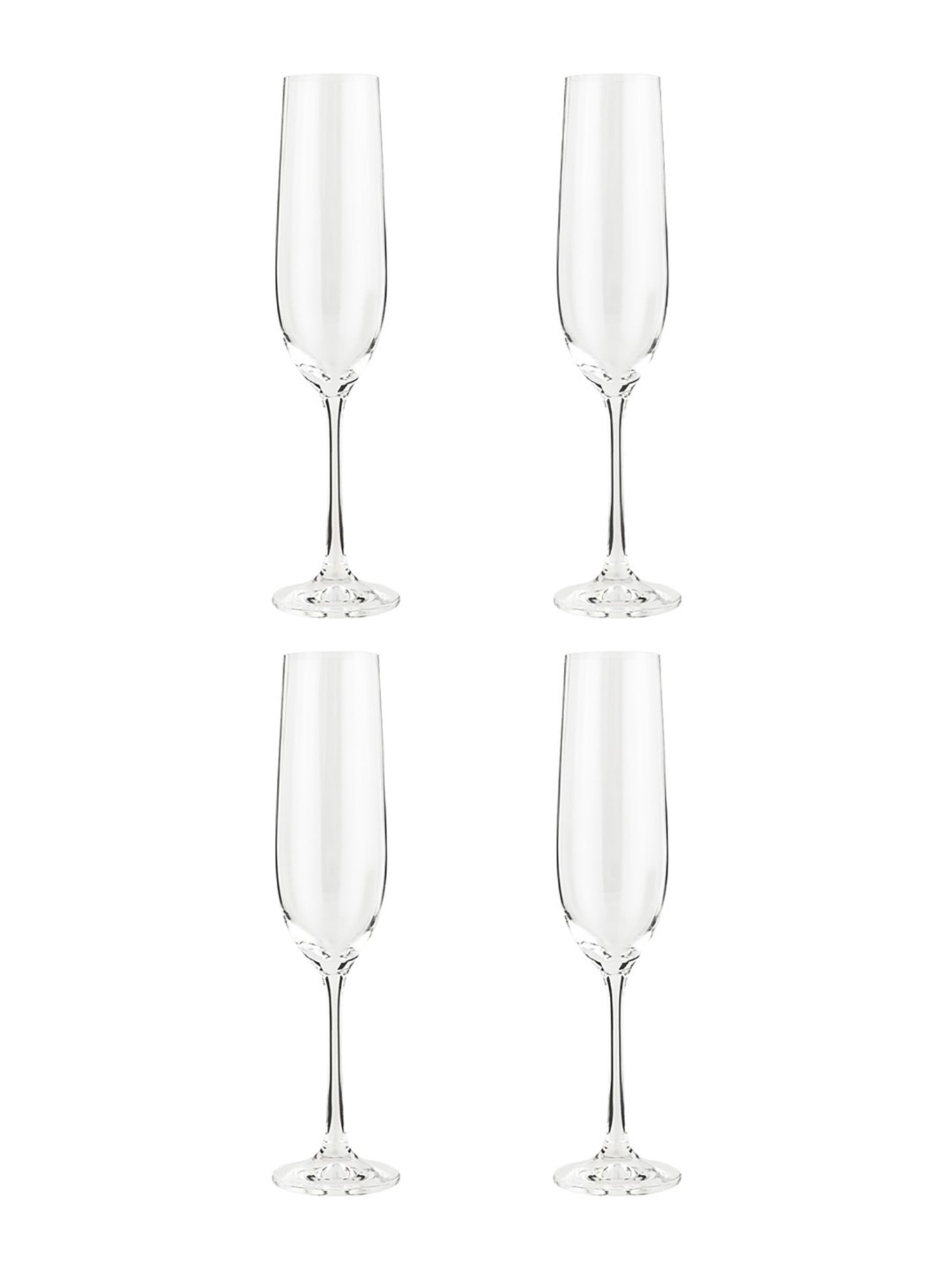 Trovea's Quintessenial Transparent Glass Champagne Glass - Set of 4