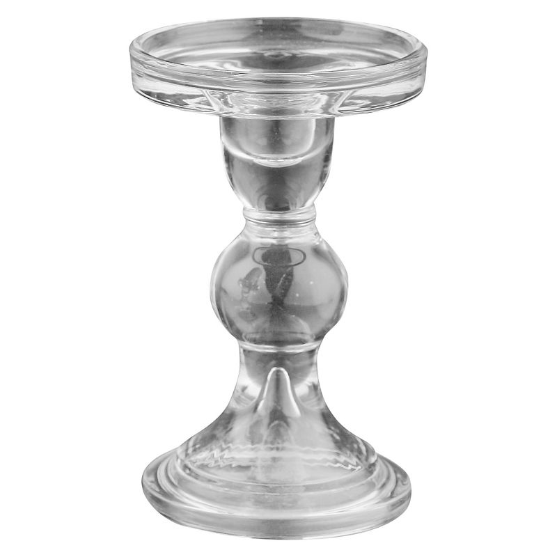 Glass Pillar/Taper Candleholder - Diamond Star