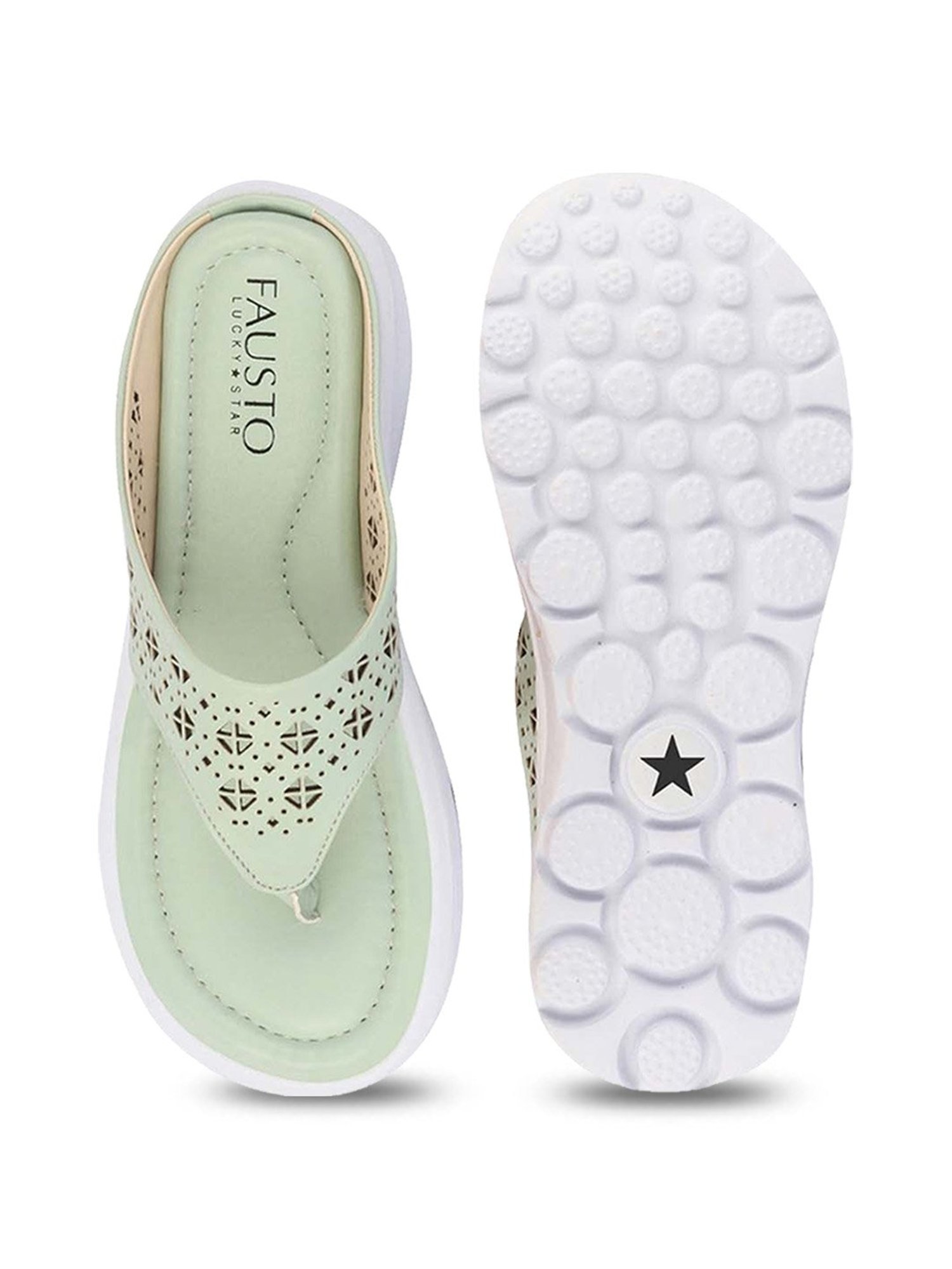 Fausto Women's Green Thong Sandals