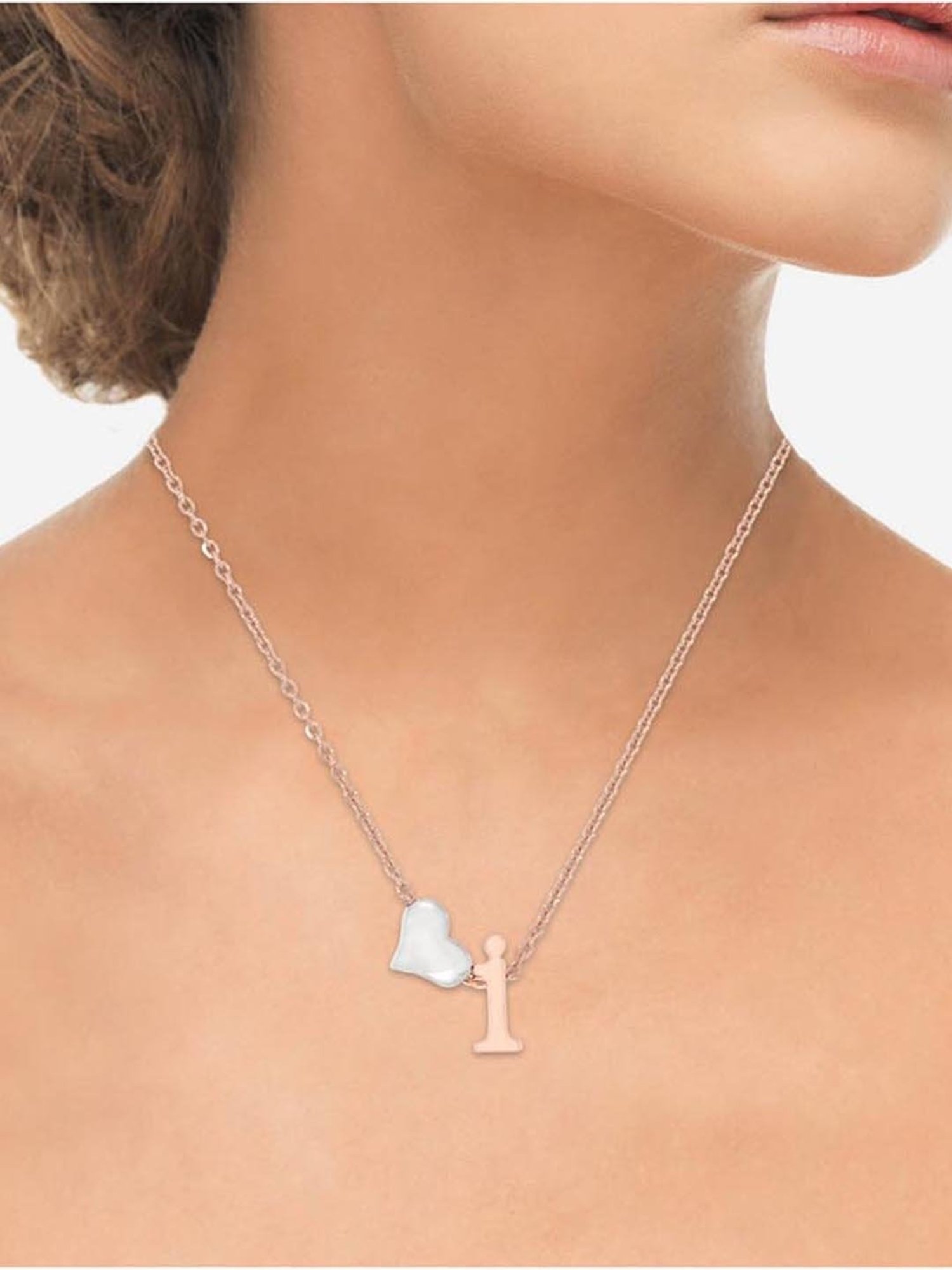 Anayra 92.5 Sterling Silver Initial Letter Charm Pendant without Chain for Women