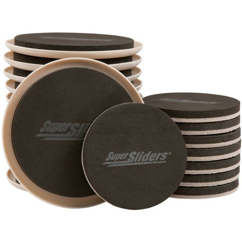 SuperSliders 20pk Medium and Large Reusable Furniture Moving Kit All Floor Types