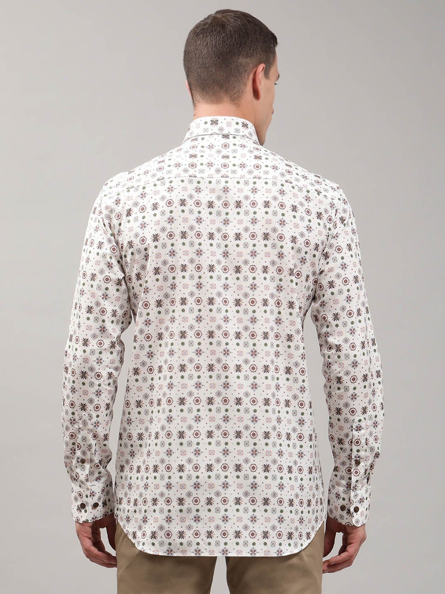 Matinique White Regular Fit Printed Cotton Shirt