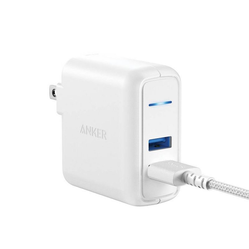 Anker 2-Port PowerPort 24W Wall Charger (with 3' PowerLine Select+ Lightning to USB-A Cable) - White