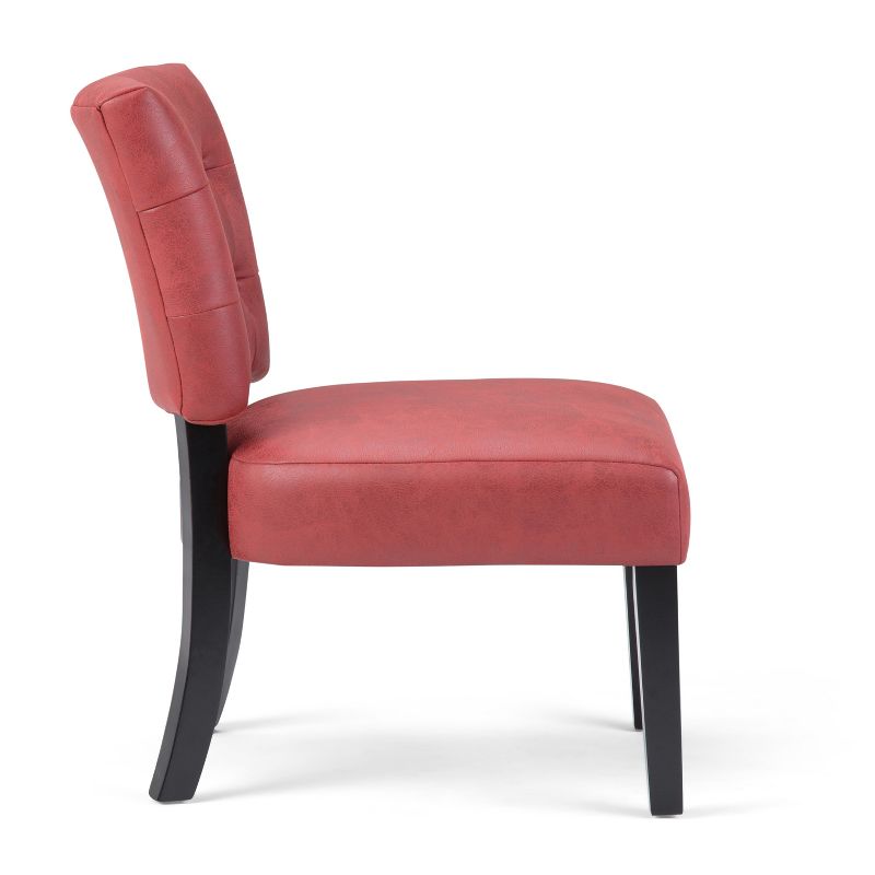 24" Barkley Accent Chair Ruby Red Faux Air Leather - WyndenHall