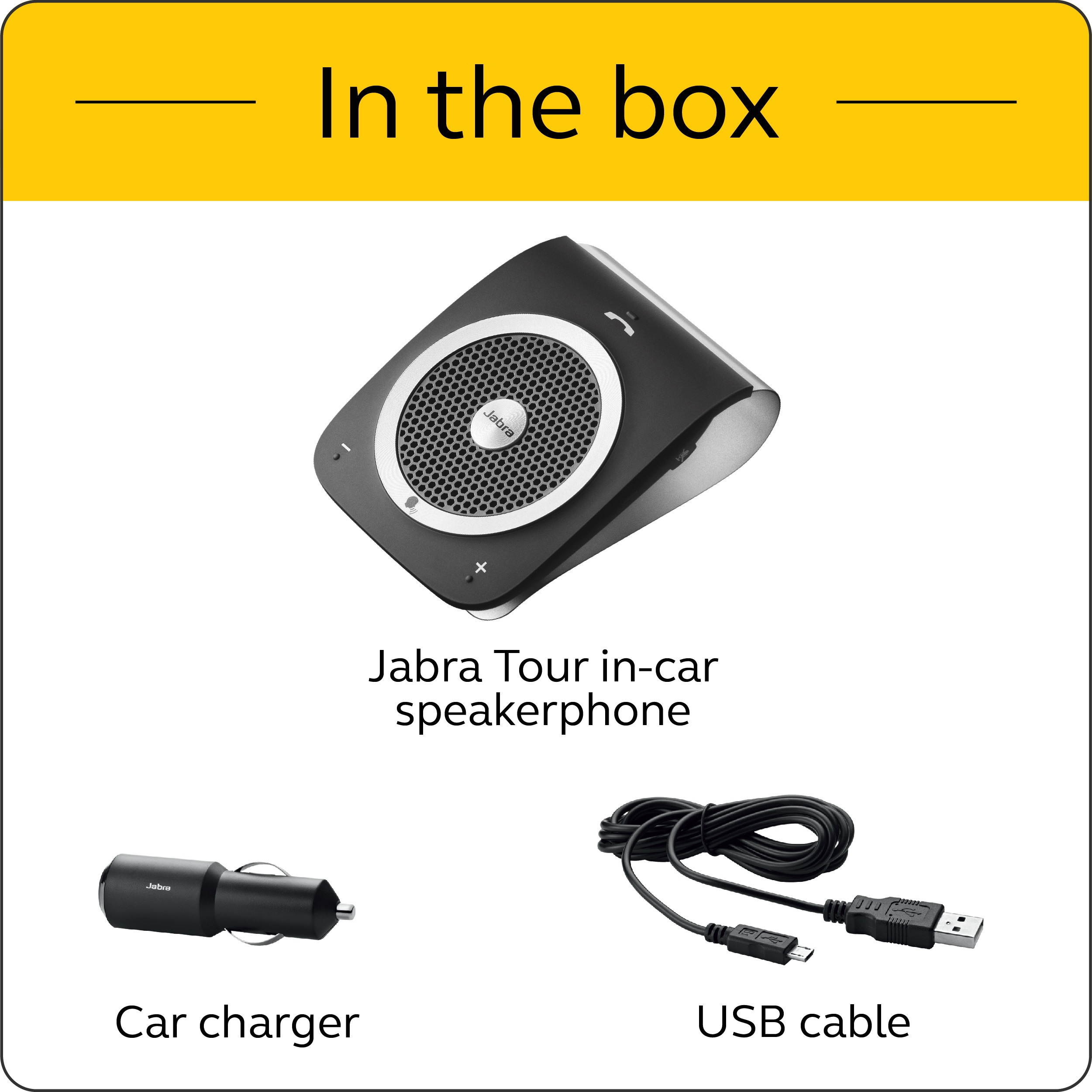 Jabra Tour Bluetooth In-Car Speaker for Music and Calls Black