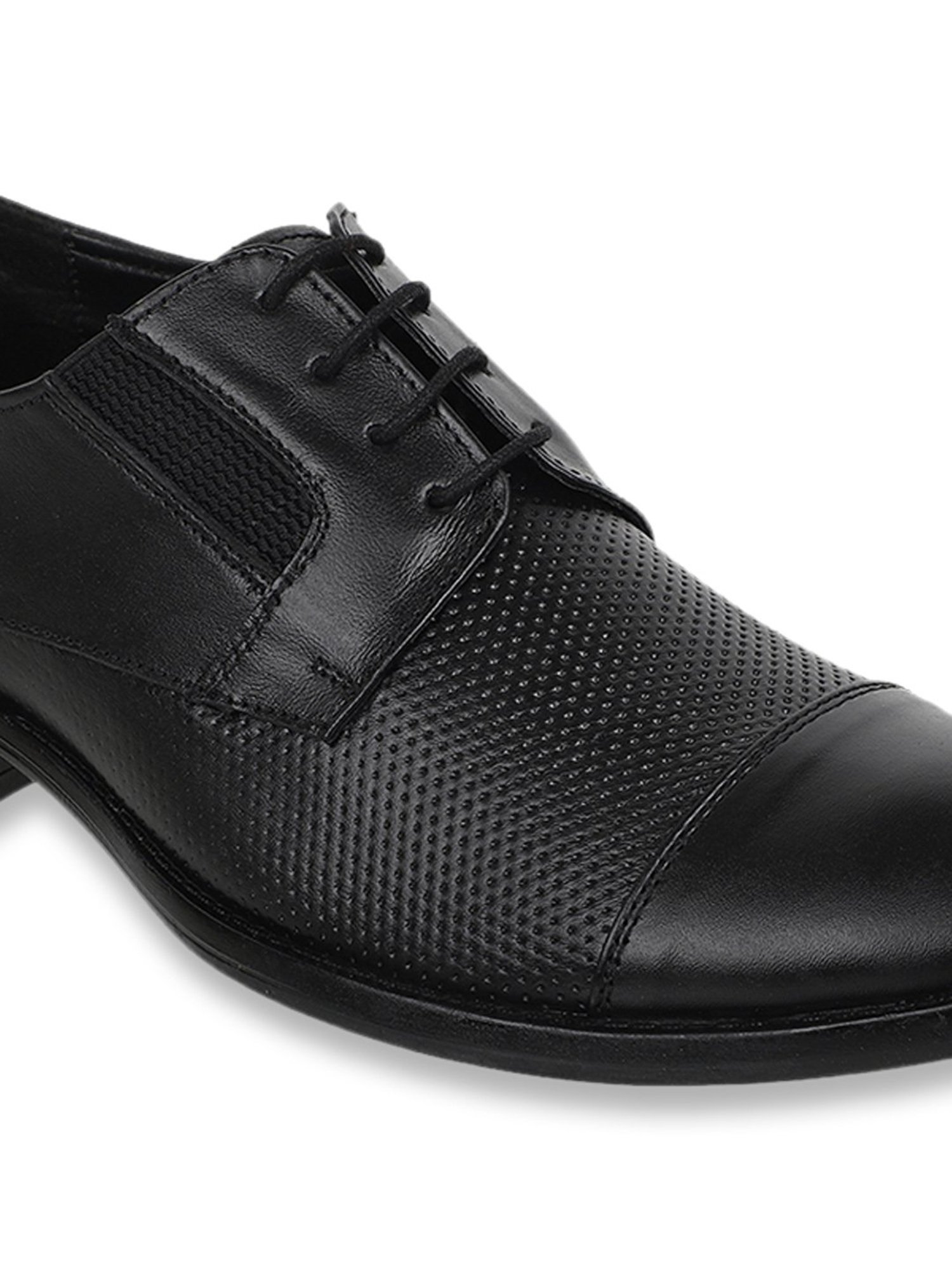 Carlton London Men's Black Derby Shoes