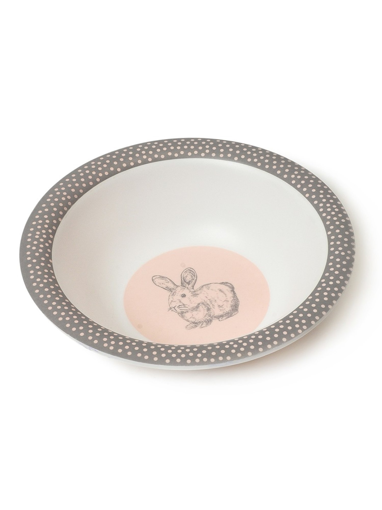 MiArcus Bunny Printed Peach Melamine Kids Dinner Set